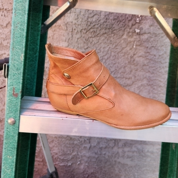 House‎ Of Harlow 1960 Holli Ankle Boot Tan Leather Buckle Strap - Picture 9 of 10